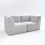 КУБ Набор угловых кресел с цельной спинкой