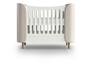 Кроватка KIDI Soft mini cпальное место 60*120 см (молочный, экокожа)  по выгодным ценам с доставкой по Москве и Регионам от производителя. Более 50 видов детских кроваток, диванов, стульчиков, столов, комплектов. Доставка 24/7. Фирменная гарантия на детскую мебель.