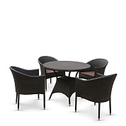 комплект мебели из иск. ротанга t197ans/y350a-w53 brown (4+1) в официальном магазине viva-verde.ru