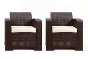 раттан премиум / rattan premium, комплект из 2-х кресел в цвете венге с подушками в официальном магазине viva-verde.ru