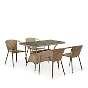 комплект мебели из иск. ротанга t198d/y137b-w56 light brown (4+1) в официальном магазине viva-verde.ru