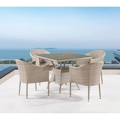 комплект плетеной мебели t190b/y350a-w85-90x90 latte 4pcs в официальном магазине viva-verde.ru