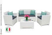 набор итальянской мебели nebraska 2 set (диван, 2 кресла и стол), белый в официальном магазине viva-verde.ru