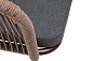 "Марсель" стул плетеный из роупа, каркас алюминий коричневый (RAL8016) муар, роуп коричневый круглый, ткань темно-серая 027