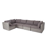 "лунго" трансформирующийся диван из искусственного ротанга (гиацинт), цвет серый в официальном магазине viva-verde.ru