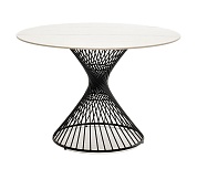 "луна" стол интерьерный круглый обеденный из керамики, цвет белый глянцевый в официальном магазине viva-verde.ru