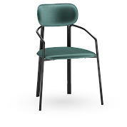 Стул ror, round, велюр, черный/зеленый от производителя. Магазин дизайнерской мебели. ⭐ Более 100 видов столов, стульев, диваны, кресла, обеденные группы, лаунж-зоны.